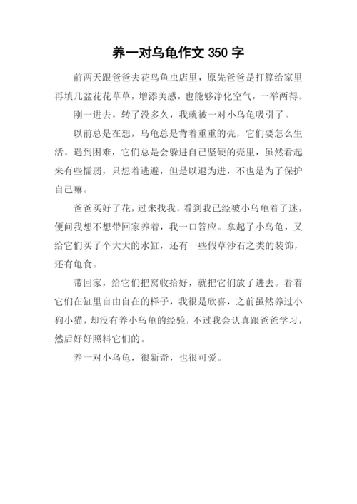 养一对乌龟作文350字.docx