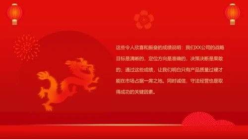 红色灯笼喜庆企业新年贺词通用PPT模板