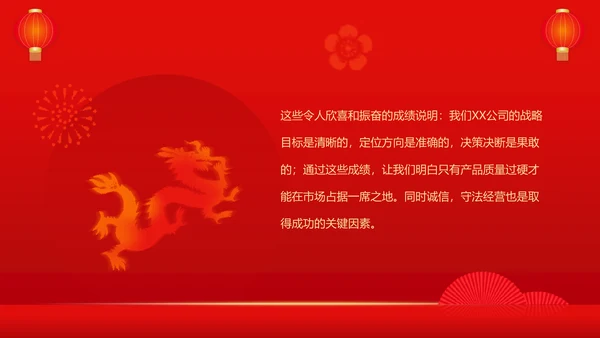 红色灯笼喜庆企业新年贺词通用PPT模板
