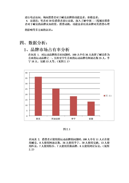 2021年关于耐克在中国二三线城市市场调研与报告