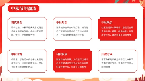 红色中国风风格中秋节介绍PPT模板