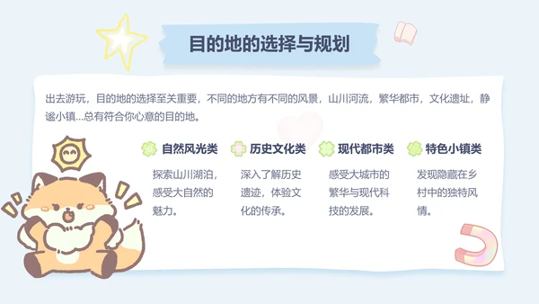 暖暖狐蓝色卡通风旅行计划