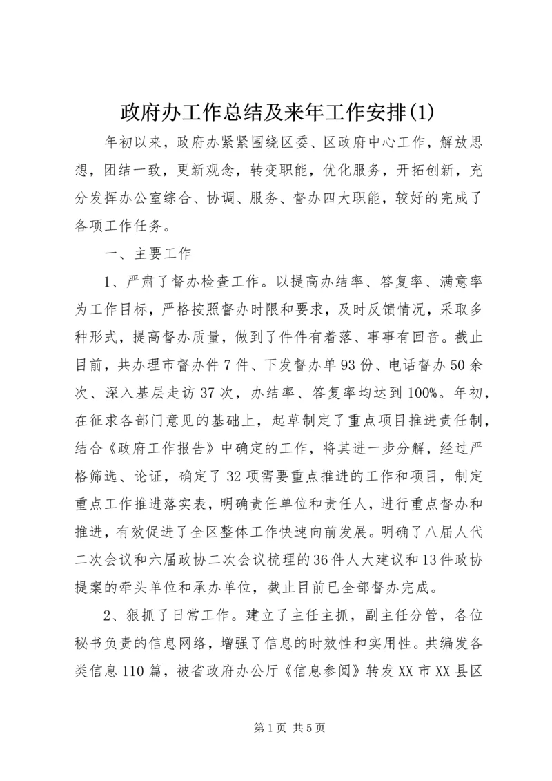 政府办工作总结及来年工作安排(1).docx