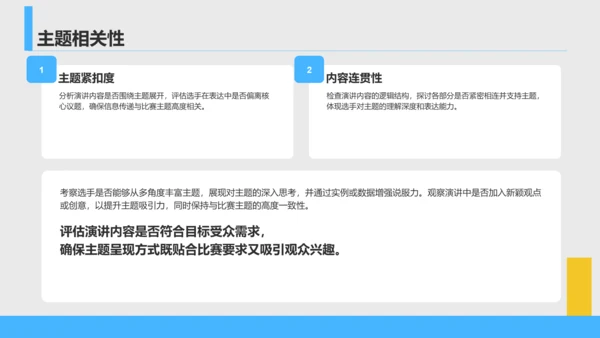 蓝色商务风英语演讲比赛评分标准解析PPT模板