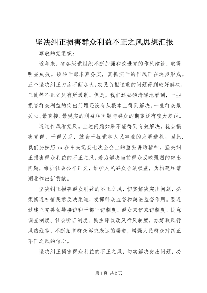 坚决纠正损害群众利益不正之风思想汇报.docx