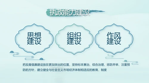 蓝色党建党风廉政建设文化动态PPT