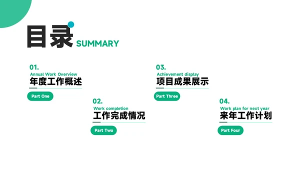 绿色简约通用工作汇报PPT模板