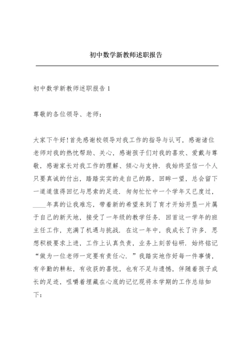 初中数学新教师述职报告.docx