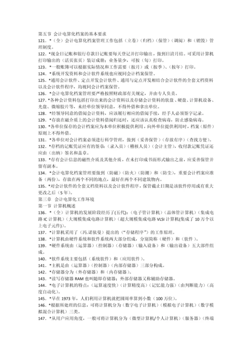 2012会计从业资格考试初级会计电算化1000题库.docx