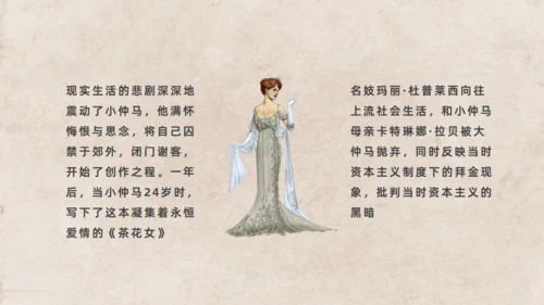 小仲马长篇小说《茶花女》通用PPT模板