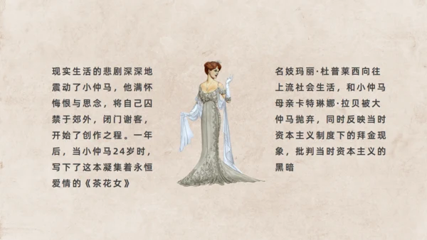 小仲马长篇小说《茶花女》通用PPT模板