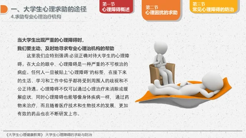 大学生心理障碍求助与防治通用PPT模板