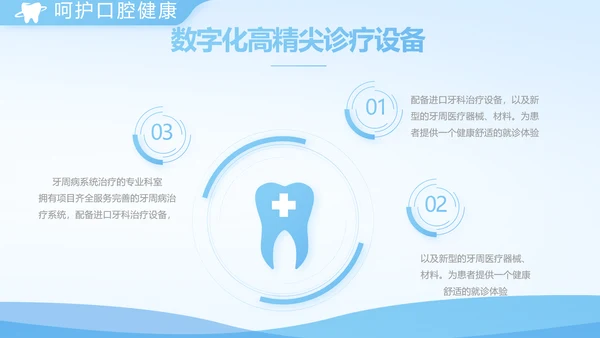 蓝色医疗牙科口腔年年终总结PPT