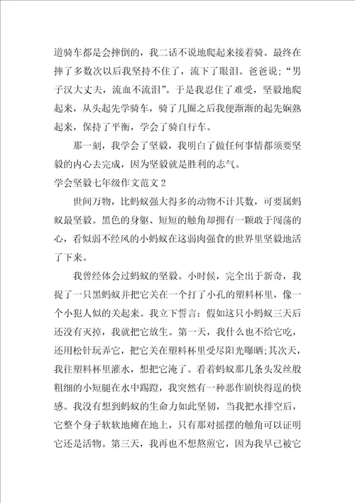 学会坚强七年级作文范文4篇