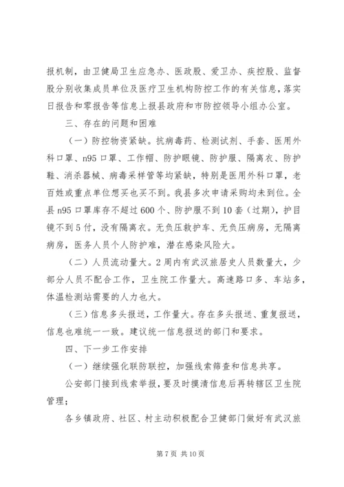 县新型冠状病毒感染的肺炎疫情防控工作情况汇报 (3).docx