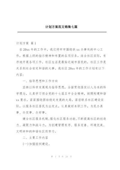 计划方案范文锦集七篇.docx