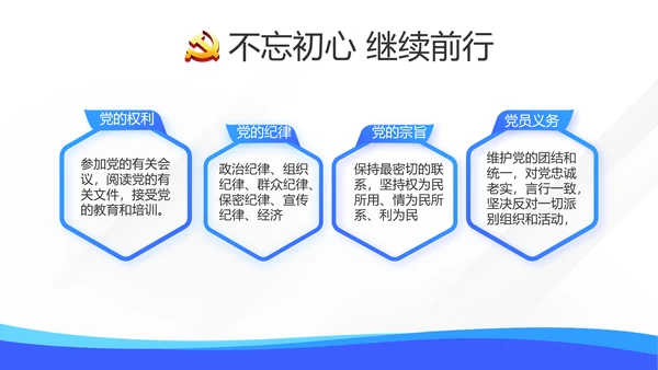 蓝色学习教育微党课活动微党课动态PPT模板