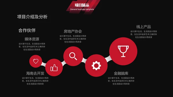 红黑简约商务企业宣传通用PPT模板