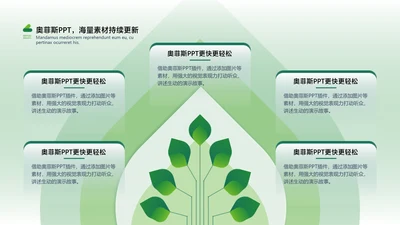 商务风绿色列表发散汇聚关系5项PPT