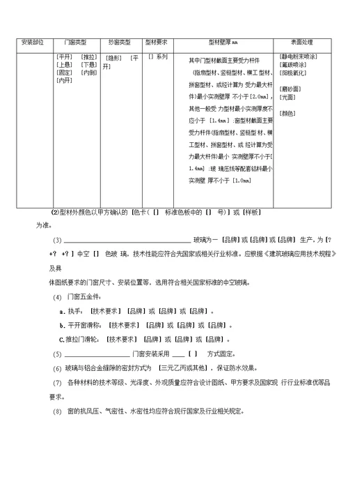 铝合金门窗百叶、栏杆制作和安装合同