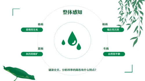 初中语文《雨的四季》公开课教学课件通用PPT模板