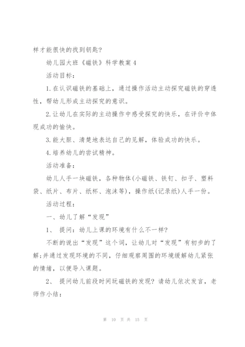 幼儿园大班《磁铁》科学教案5篇.docx