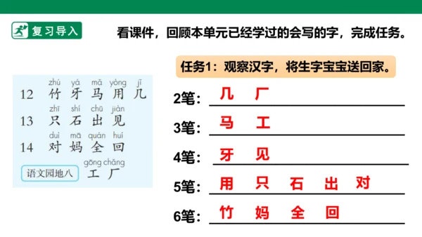 部编1A 第8单元 第11课 会写的字与单元阅读 课件