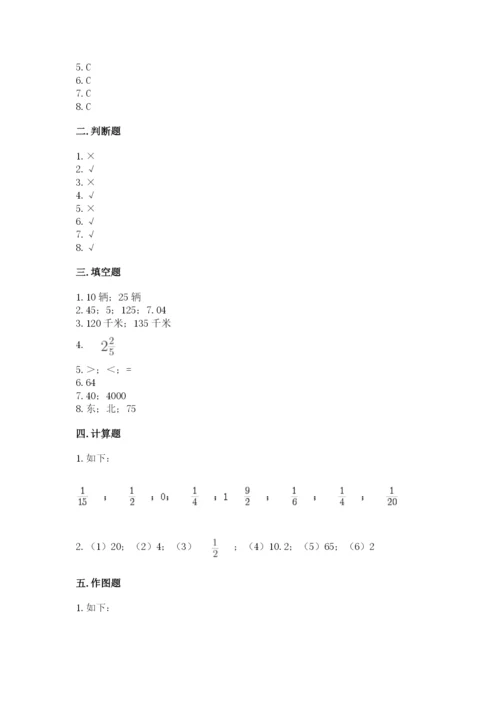 人教版六年级上册数学期中测试卷及答案（夺冠）.docx