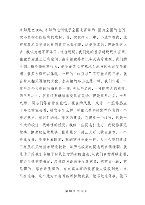 农村党建工作现场经验交流会领导讲话稿.docx