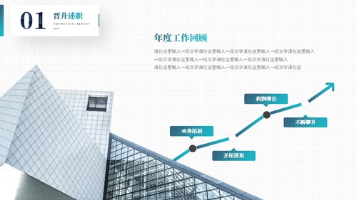 职业生涯晋升述职报告通用PPT模板