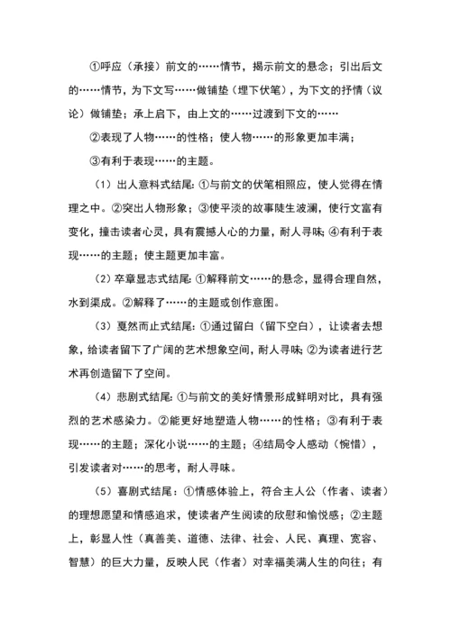 总结近十年高考真题，小说阅读的9个万能答题模板.docx