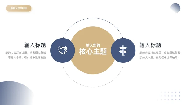 蓝金稳重简洁转正述职报告PPT模板