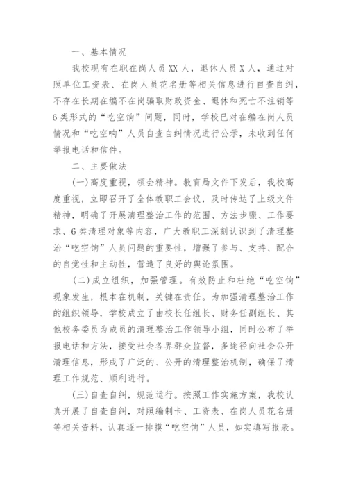 学校吃空饷自查自纠报告.docx