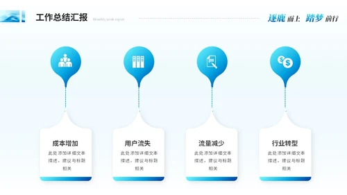 简约抽象艺术月度工作汇报工作总结ppt模板