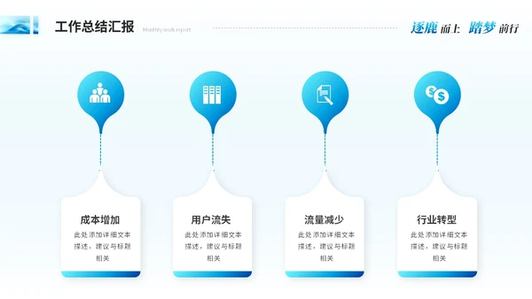 简约抽象艺术月度工作汇报工作总结ppt模板