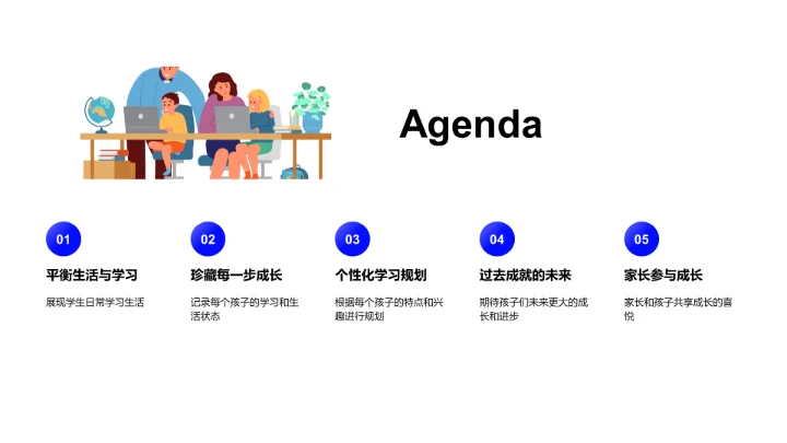 孩子学期成长概览PPT模板