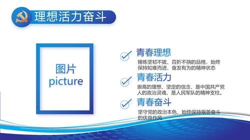 蓝色党建党支部工作总结汇报PPT党课