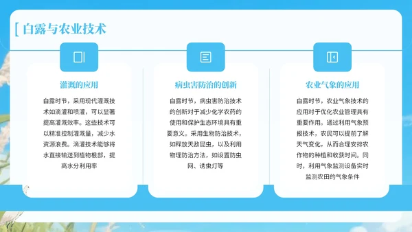 蓝绿色中国风白露节气知识宣传PPT
