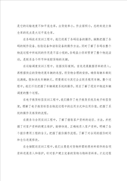 2023年6月物流参观实习总结范文3000字