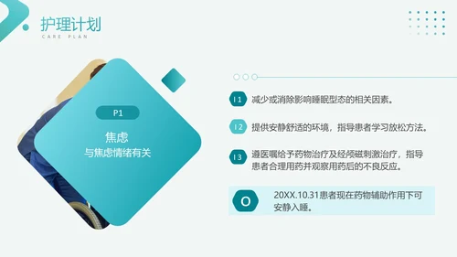 绿色简约风医学医药焦虑症护理查房工作汇报PPT