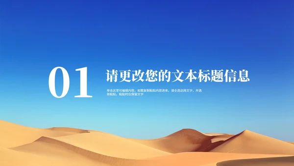 简约沙漠读书分享会汇报PPT模板