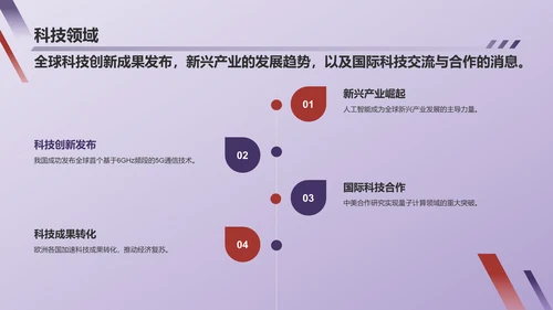 紫色渐变新闻播报PPT模板