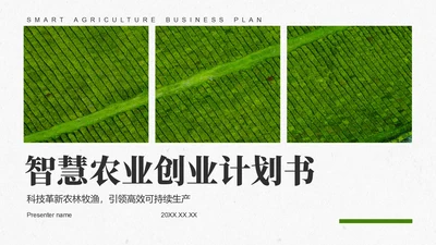 绿色商务风智慧农业创业计划书PPT模板