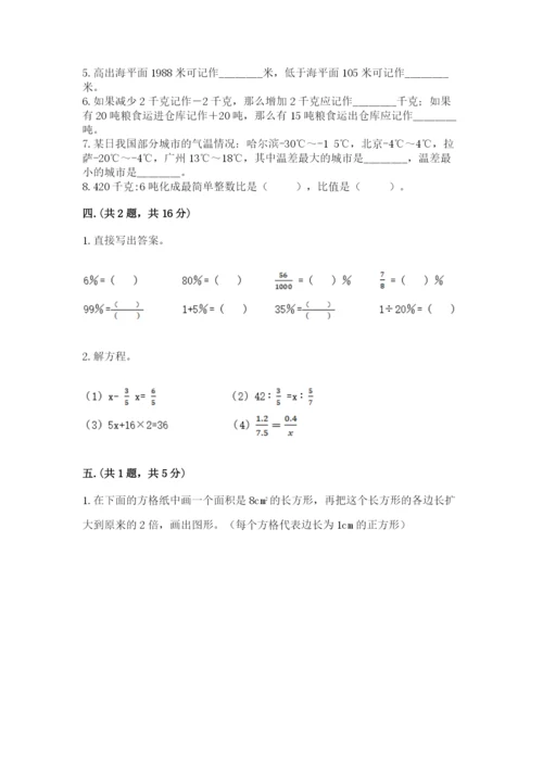 河南省平顶山市六年级下册数学期末考试试卷精品（考点梳理）.docx