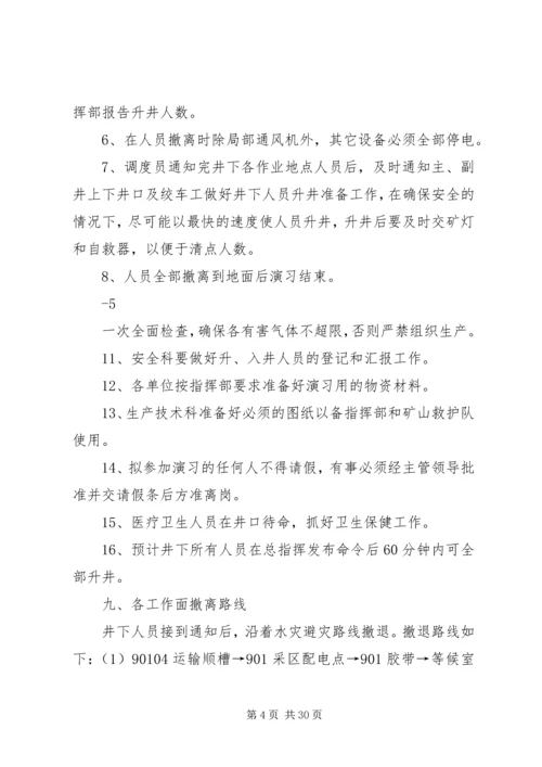 马军峪煤矿透水事故撤人应急演练方案.docx