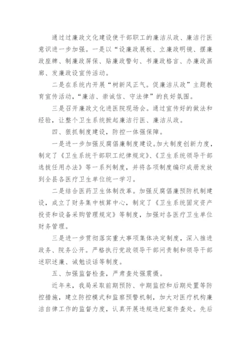 医院廉洁行医工作总结.docx