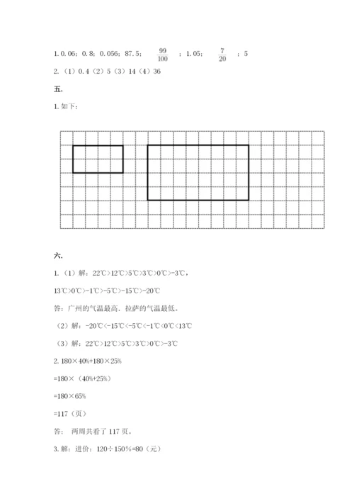 苏教版数学六年级下册试题期末模拟检测卷附答案【突破训练】.docx