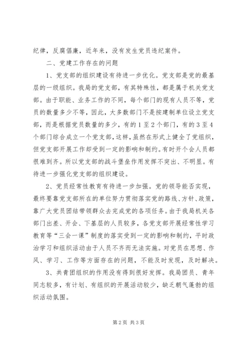 局机关加强党支部建设自查报告.docx