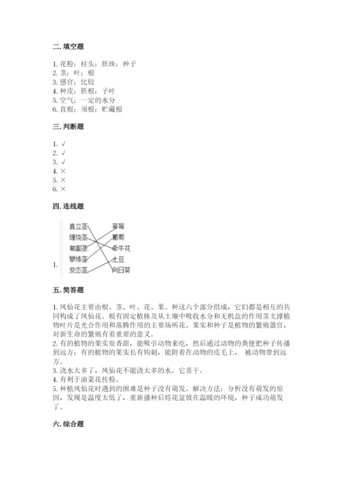 教科版科学四年级下册第一单元《植物的生长变化》测试卷【名师推荐】.docx