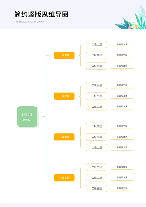 简约竖版思维导图